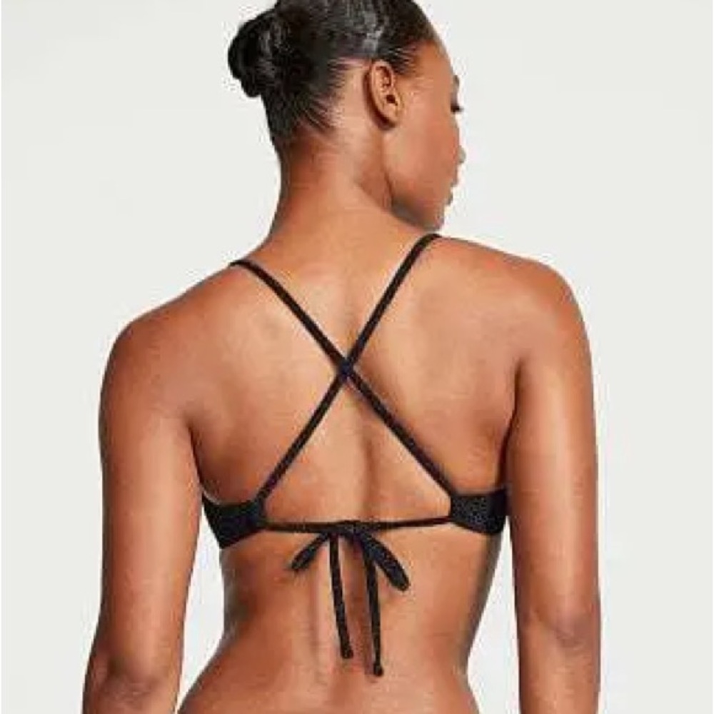 Victoria Secret Black Bikini Top and Bottom with Swim Chain Strap XS - Picture 2 of 4